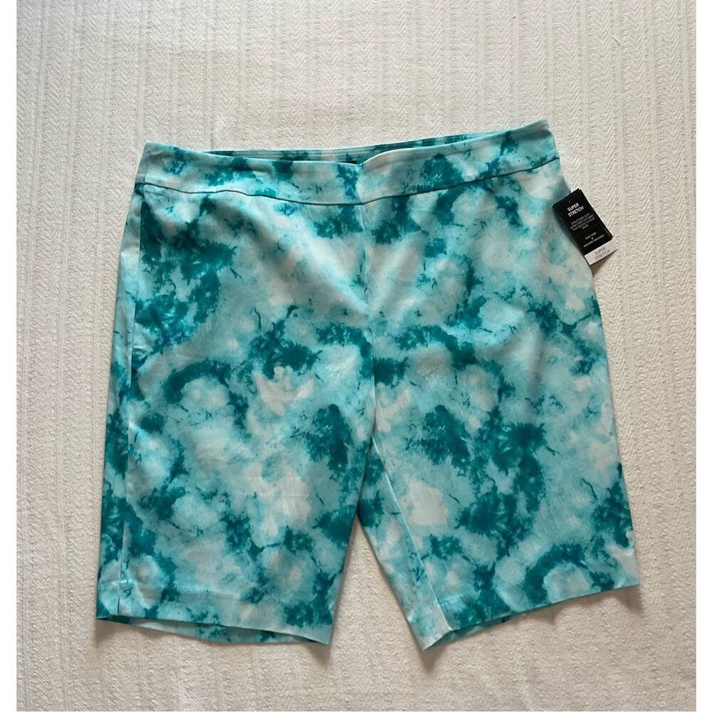 COUNTERPART 24W Wide Band Pull on Super Stretchy Short - TEAL PRINT